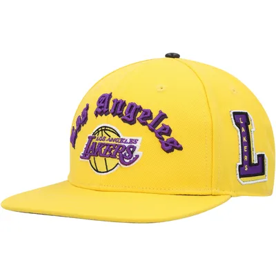 Men's Pro Standard Gold Los Angeles Lakers Old English Snapback Hat