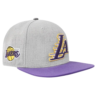 Men's Pro Standard Gray/Purple Los Angeles Lakers Classic Logo Two-Tone Snapback Hat