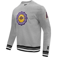 Men's Pro Standard Heather Gray Los Angeles Lakers Crest Emblem Pullover Sweatshirt