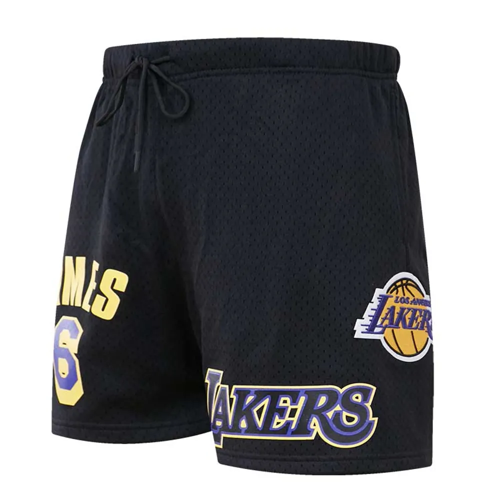 Nom et numéro du joueur des Los Angeles Lakers Pro Standard LeBron James noir pour homme - Short en filet