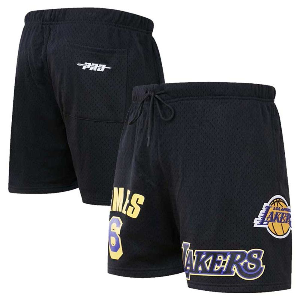 Men's Pro Standard LeBron James Black Los Angeles Lakers Player Name & Number - Mesh Shorts