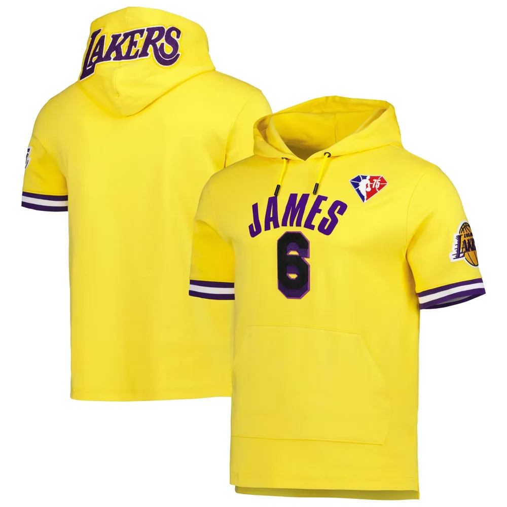 Pro Standard Men's Pro Standard LeBron James Gold Los Angeles Lakers Name &  Number Short Sleeve Pullover Hoodie