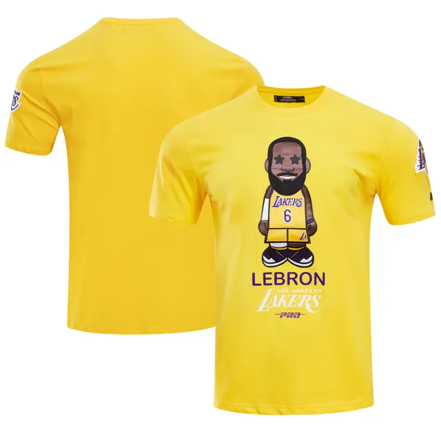 Women's Fanatics Branded LeBron James Gold Los Angeles Lakers Logo  Playmaker Name & Number V-Neck T-Shirt 