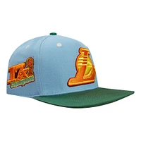 Casquette Snapback 2 tons Pro Standard bleu clair/vert Los Angeles Lakers Retro Program pour hommes