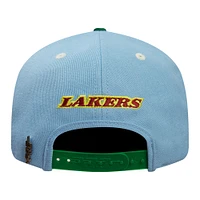 Casquette Snapback 2 tons Pro Standard bleu clair/vert Los Angeles Lakers Retro Program pour hommes