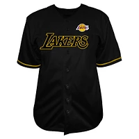 Men's Profile LeBron James Black Los Angeles Lakers Big & Tall Name Number Button-Up Jersey