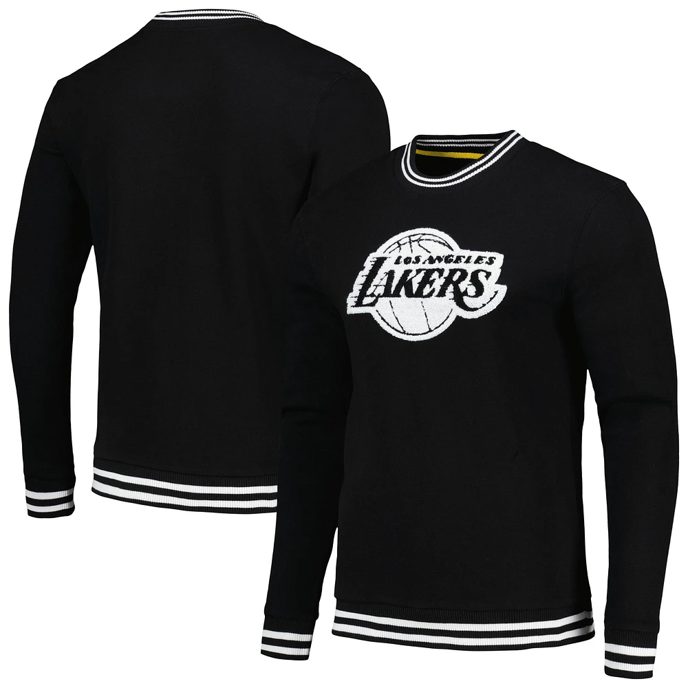 Men's Stadium Essentials Black Los Angeles Lakers Club Level Pullover Sweatshirt