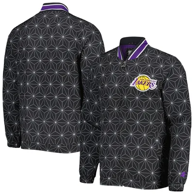 Los Angeles Lakers Starter In-Field Play Fashion Satin Full-Zip Varsity Jacket - Black