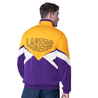 Veste de survêtement entièrement zippée pour homme avec appliqué Rush des Los Angeles Lakers, couleur or/violet