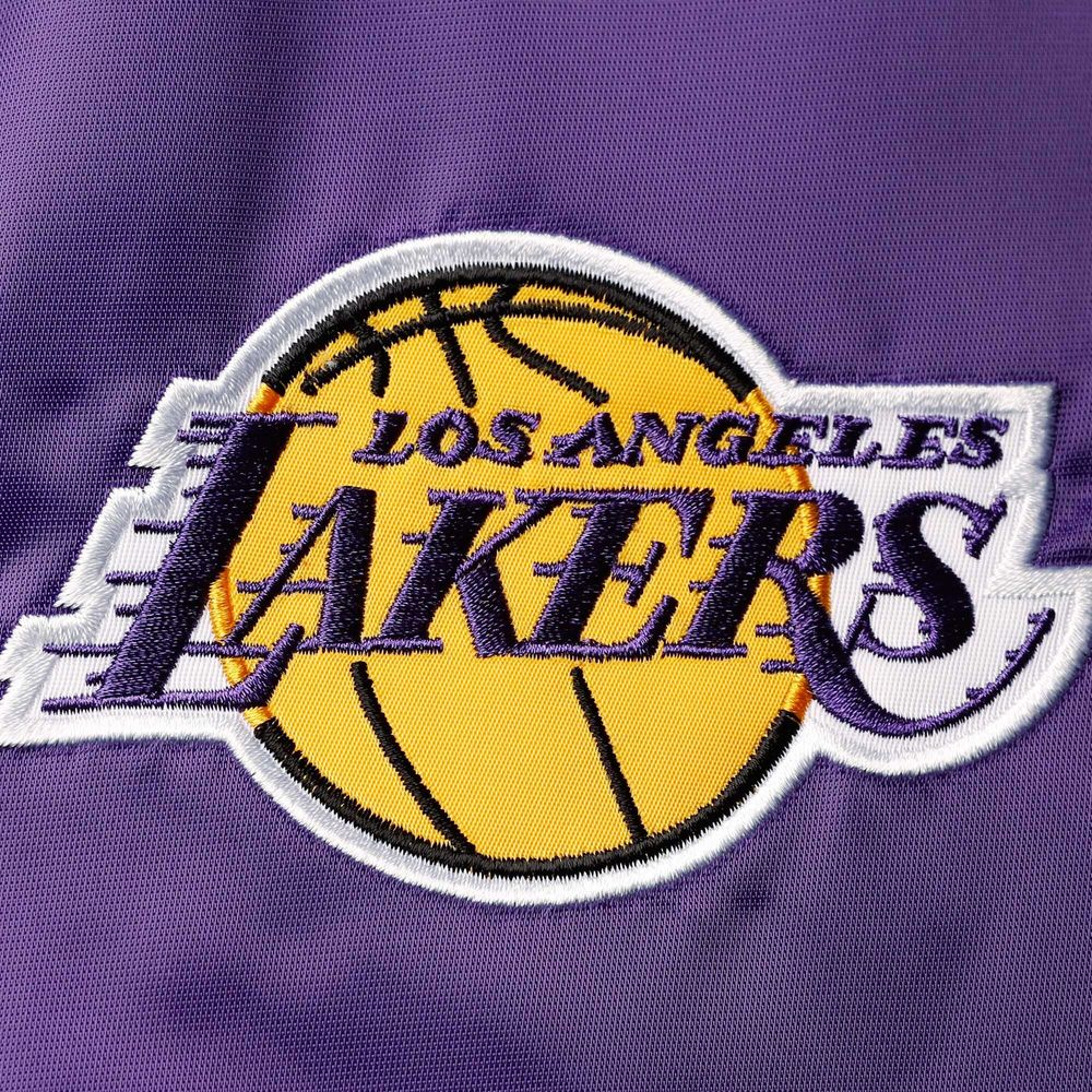 Men's Starter Purple/Gold Los Angeles Lakers NBA 75th Anniversary Leader Color Block Satin - Full-Snap Jacket