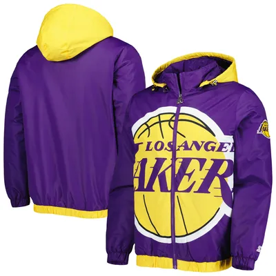 Los Angeles Lakers Starter The Triple Double Full-Zip Hoodie Jacket - Purple