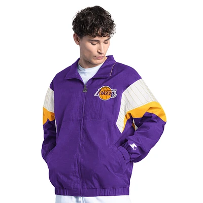 Men's Starter Purple Los Angeles Lakers Yard Line Full-Zip Jacket