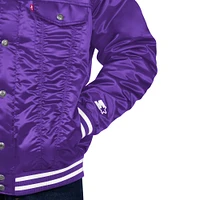 Veste camionneur en satin violet à boutons-pression Starter x Levi's Los Angeles Lakers Silver Label pour homme