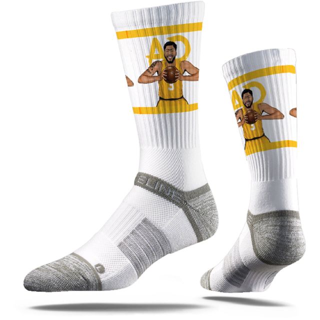 Chaussettes pour homme Strideline Anthony Davis Los Angeles Lakers Premium Player Action Full Sub Crew