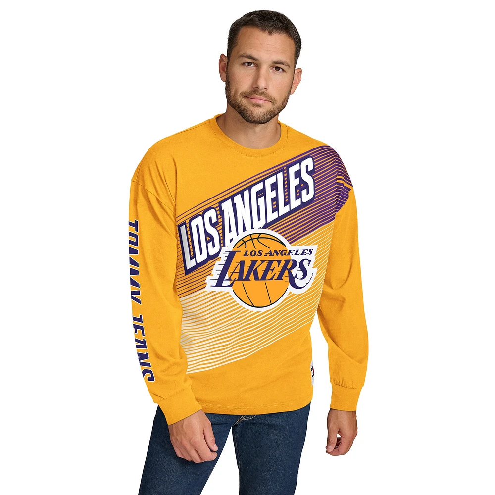 T-shirt à manches longues Tommy Jeans Gold Los Angeles Lakers Lucas pour homme