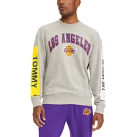 Sweat-shirt Tommy Jeans Los Angeles Lakers James Patch gris pour homme