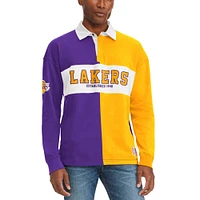 T-shirt à manches longues Tommy Jeans Los Angeles Lakers Ronnie Rugby violet/doré pour homme