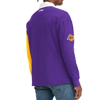 T-shirt à manches longues Tommy Jeans Los Angeles Lakers Ronnie Rugby violet/doré pour homme