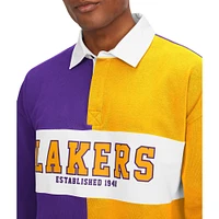 T-shirt à manches longues Tommy Jeans Los Angeles Lakers Ronnie Rugby violet/doré pour homme