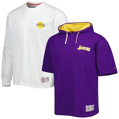 Tommy Jeans pour homme Ensemble 2 en 1 t-shirt et sweat à capuche Los Angeles Lakers Matthew violet/blanc