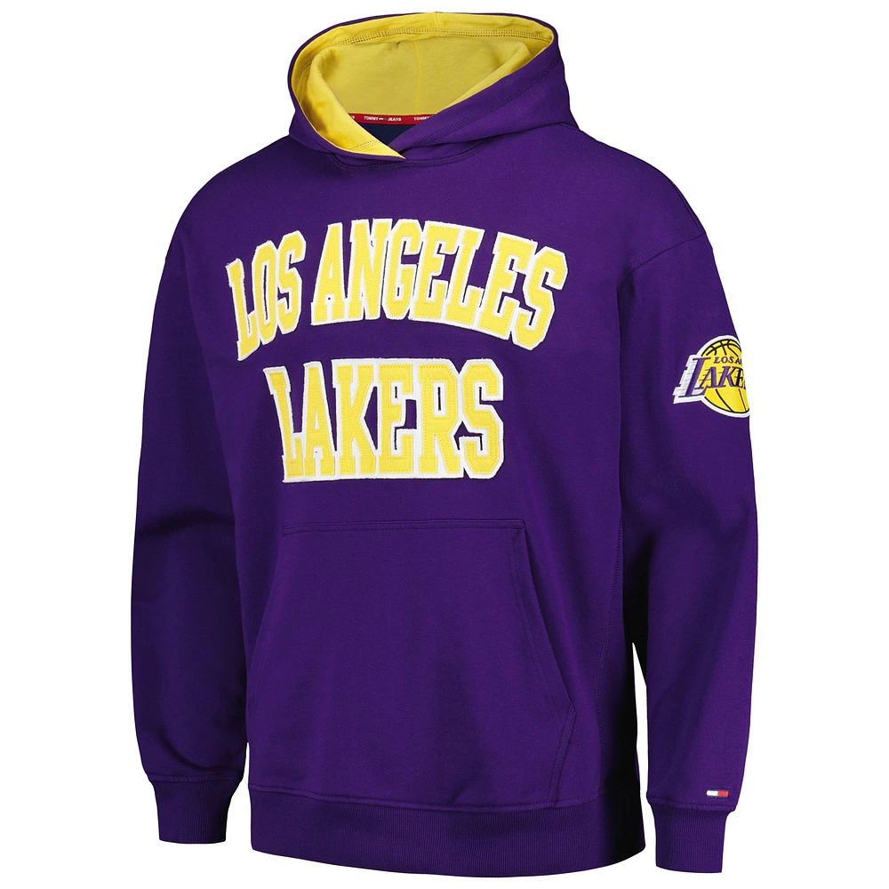 Sweat à capuche violet Tommy Jeans pour hommes des Los Angeles Lakers Greyson