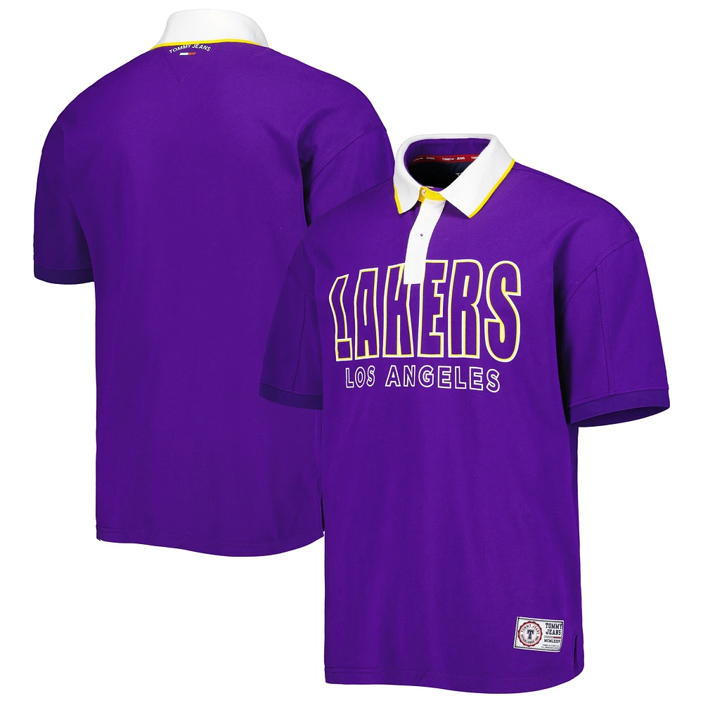 Polo en piqué Stanley pour hommes des Los Angeles Lakers de Tommy Jeans, violet