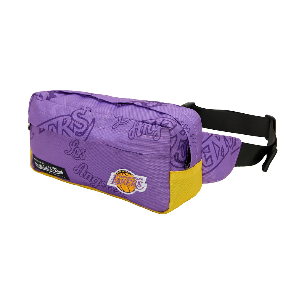 Mitchell & Ness Sac banane avec logo de l'équipe des Los Angeles Lakers