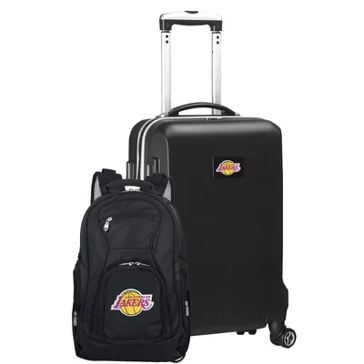 Los Angeles Lakers MOJO Deluxe 2-Piece Backpack and Carry-On Set - Black