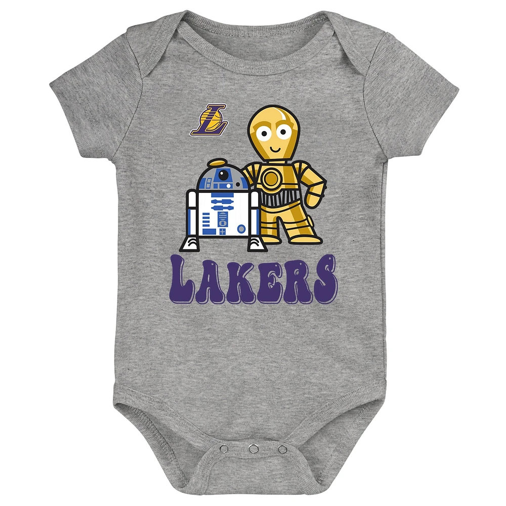 Body gris chiné pour nouveau-né et nourrisson Los Angeles Lakers Star Wars R2-D2 & C-3PO Best Buds