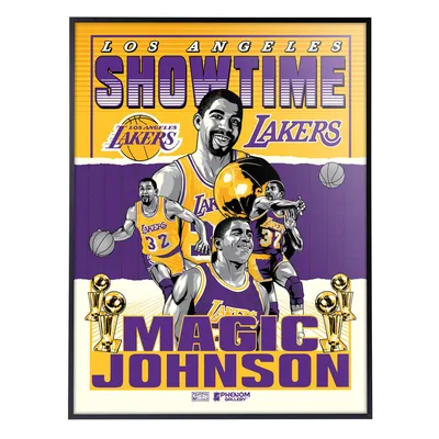 Magic Johnson Los Angeles Lakers Phenom Gallery 18'' x 24'' Deluxe Framed Serigraph Print