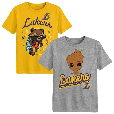 Ensemble de t-shirts deux pièces pour enfants d'âge préscolaire Los Angeles Lakers Gardiens la Galaxie