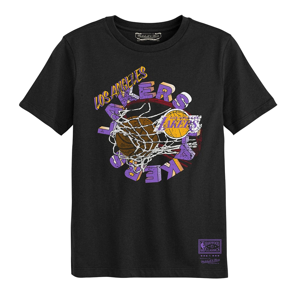 Preschool Mitchell & Ness Black Los Angeles Lakers The Net T-Shirt