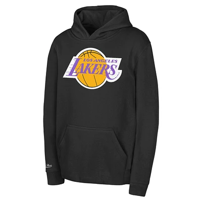Preschool Mitchell & Ness Black Los Angeles Lakers Retro Logo Pullover Hoodie