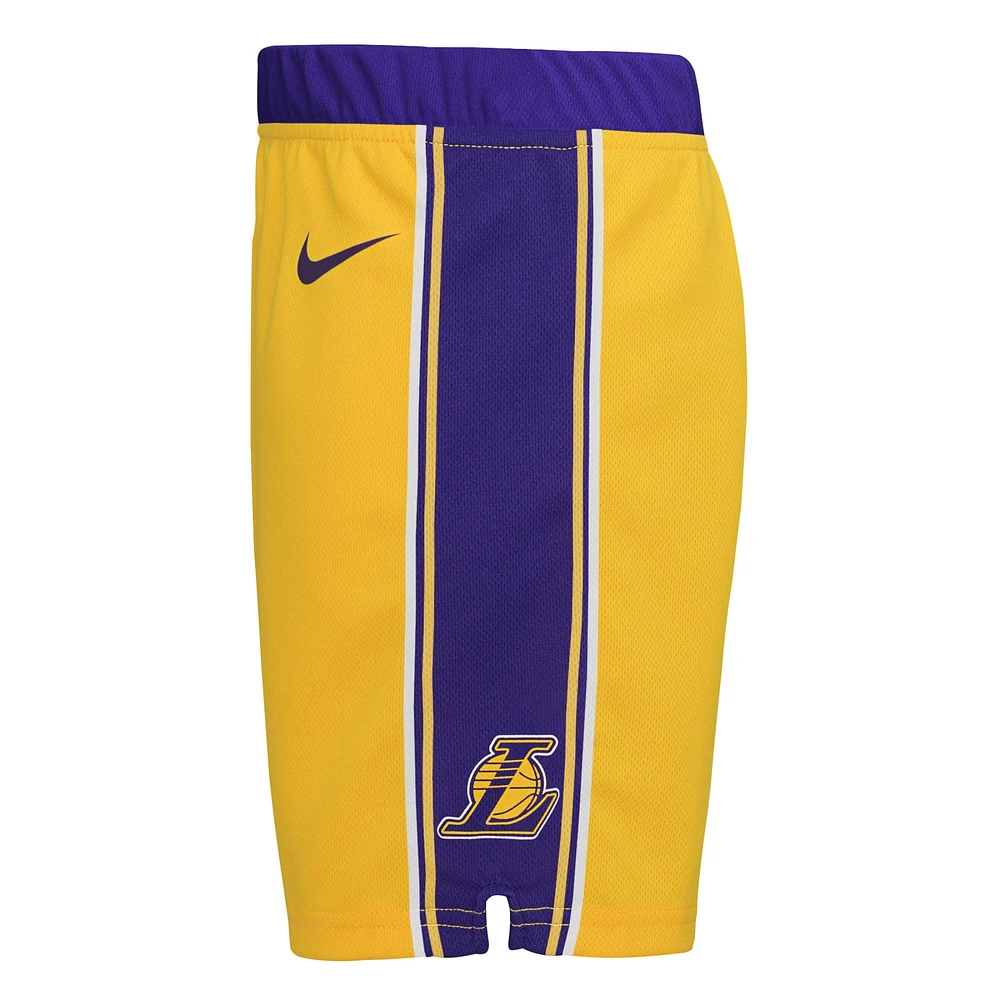 Preschool Nike Gold Los Angeles Lakers Icon Replica Shorts