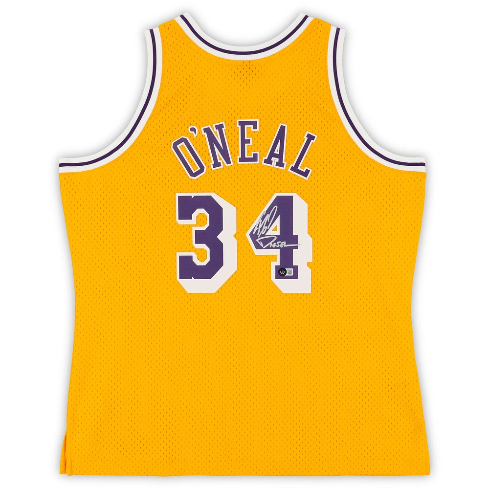 Shaquille O'Neal Los Angeles Lakers Autographed Gold Mitchell & Ness 1996-97 Swingman Jersey with "Diesel" Inscription