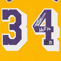 Maillot Swingman Mitchell & Ness 1996-97 dédicacé par Shaquille O'Neal des Los Angeles Lakers avec inscription « HOF 16 »