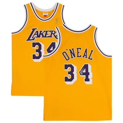 Mitchell & Ness Men's Shaquille O'Neal Gold and Purple Los Angeles