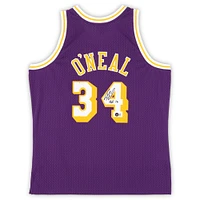 Maillot Swingman violet autographié par Shaquille O'Neal des Los Angeles Lakers Mitchell & Ness - avec inscription « HOF 16