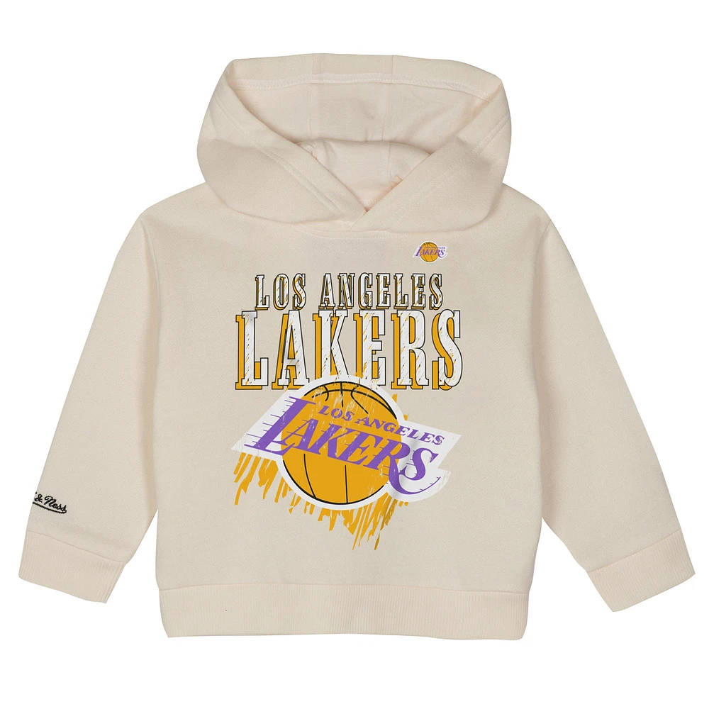 Toddler Mitchell & Ness  Cream Los Angeles Lakers Hang Time Oversized Pullover Hoodie Pants Set