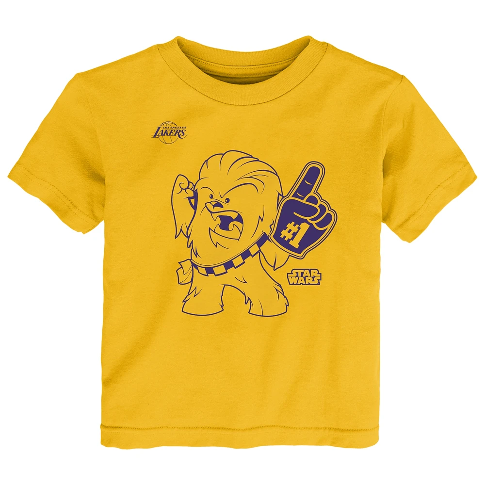 T-shirt violet pour fan des Los Angeles Lakers Star Wars Chewie #1 tout-petit