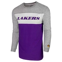 T-shirt unisexe à manches longues Los Angeles Lakers Loge gris chiné