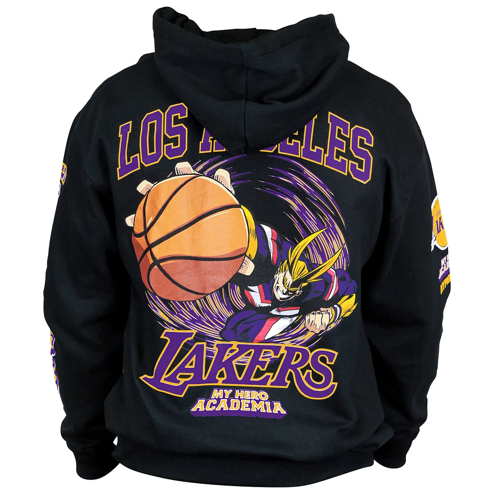 Unisex Hyperfly  Black Los Angeles Lakers NBA x My Hero Academia All Might Smash Pullover Hoodie