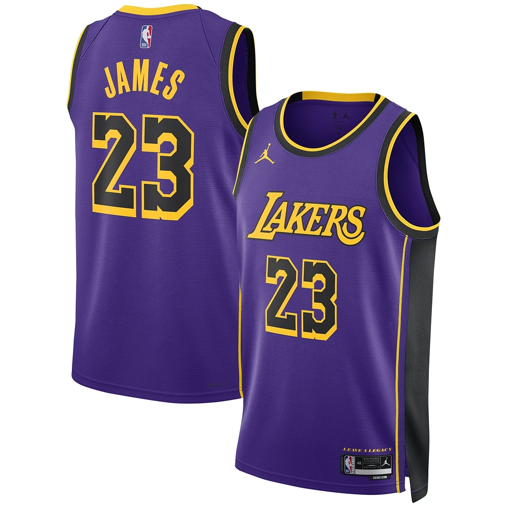 Maillot unisexe Jordan Brand LeBron James violet Los Angeles Lakers Swingman - Statement Edition