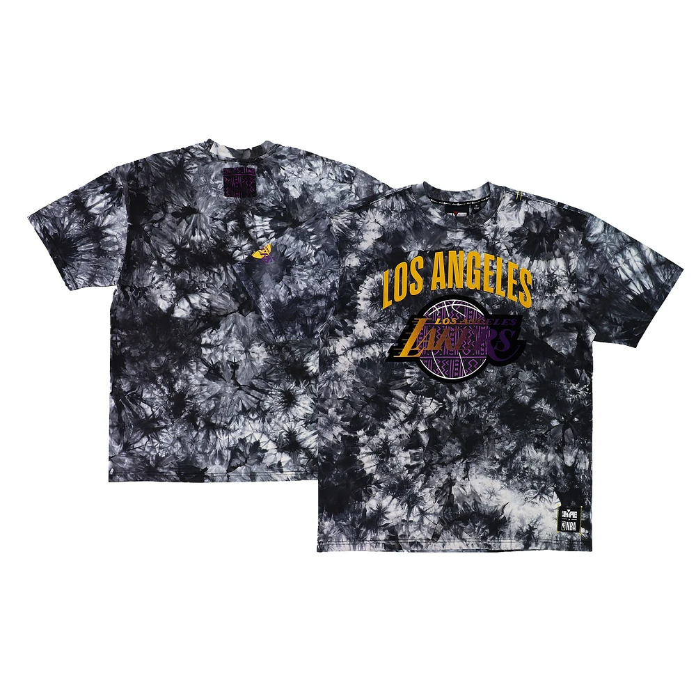 Unisex NBA x Two Hype  Black Los Angeles Lakers Culture & Hoops Tie-Dye T-Shirt