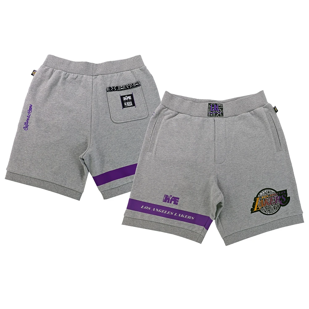 Unisex NBA x Two Hype  Heather Gray Los Angeles Lakers Culture & Hoops Premium Classic Fleece Shorts