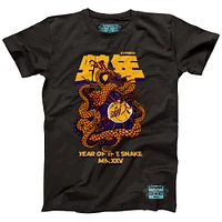 T-shirt unisexe NBALab x Hyperfly Heather Black Los Angeles Lakers Année du serpent Collection Nouvel An lunaire