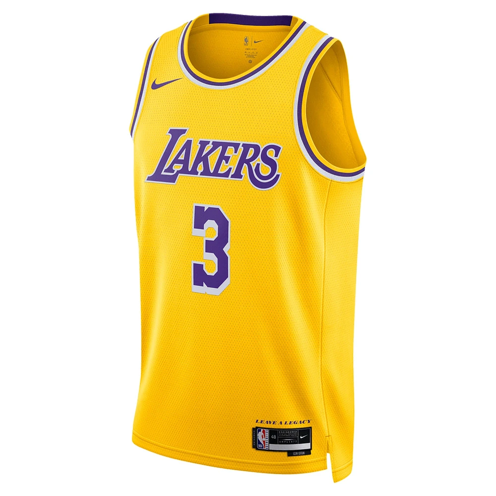 Unisex Nike Anthony Davis Gold Los Angeles Lakers Swingman Jersey - Icon Edition