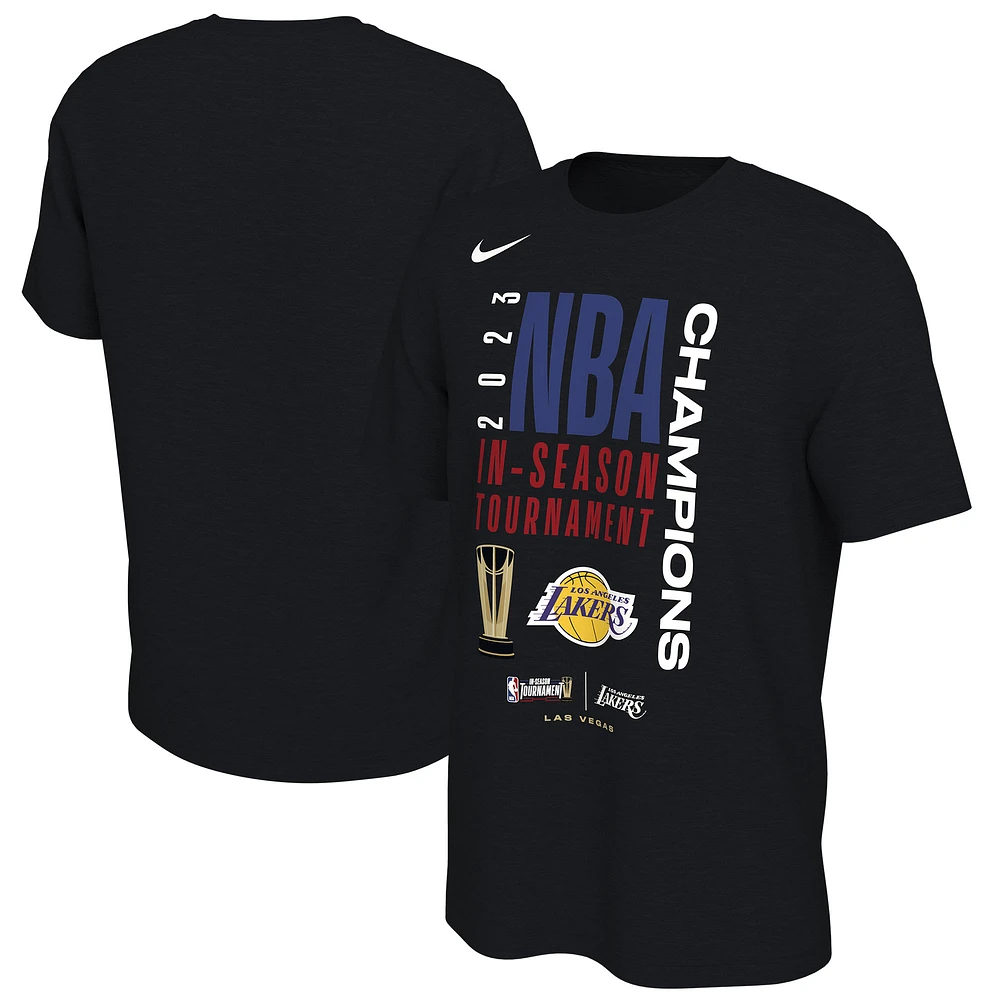 T-shirt unisexe Nike noir Los Angeles Lakers 2023 NBA In-Season Tournament Champions Locker Room