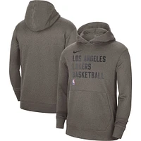 Sweat à capuche unisexe Nike Heather Grey Los Angeles Lakers 2023/24 Performance Spotlight On-Court Practice