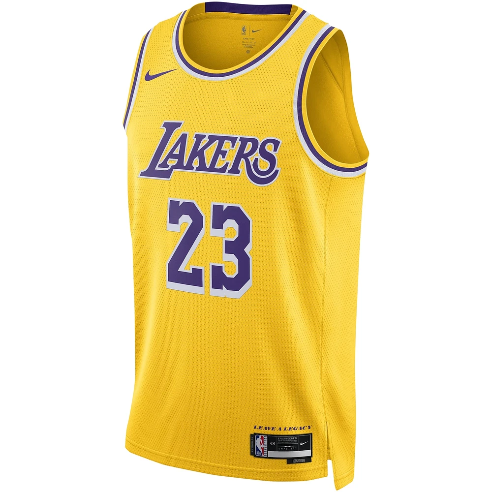 Maillot Nike LeBron James Gold Los Angeles Lakers Swingman unisexe - Édition Icon